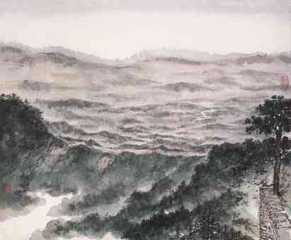 傅抱石 井冈山 镜心